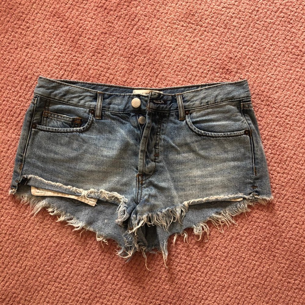 Free People Blue Jean Cut Off Shorts